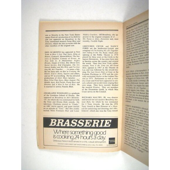 Hang On To The Good Times Showbill Manhattan Theatre Club Cryer Nancy Ford 1985 - Picture 5 of 6